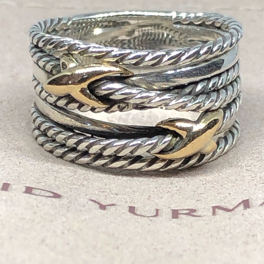 David Yurman Double X Crossover Sterling and 18K